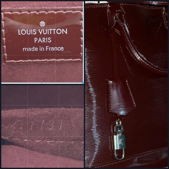 Louis Vuitton Epi Leather Alma GM Purple Handbag W/ Padlock Key and Dust Bag - Picture 14 of 16